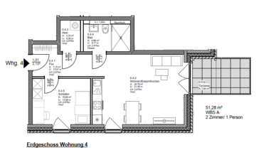 2-Zimmer-Wohnung für 1 Person mit WBS in Kevelaer, 47624 Kevelaer, Erdgeschosswohnung